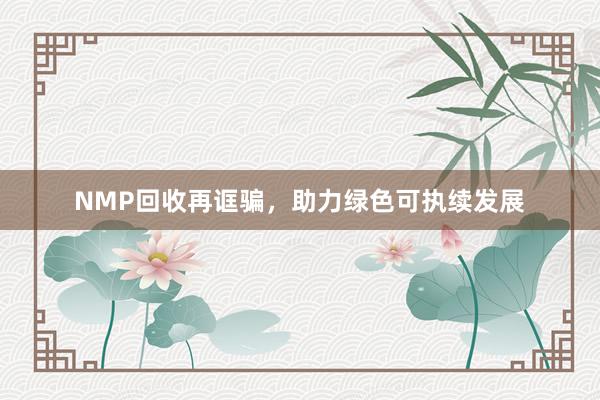 NMP回收再诓骗，助力绿色可执续发展